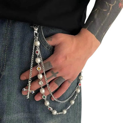 Luxe Pearl Rosary Jean Chain by LUXE