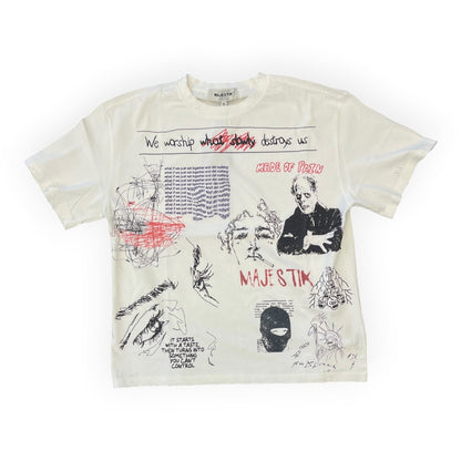 Majestik Print Patch Collage Tee – White front