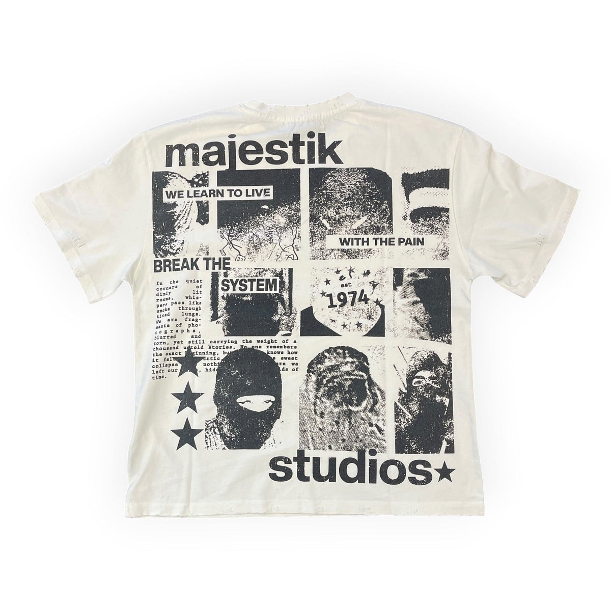 Majestik Print Patch Collage Tee – White back