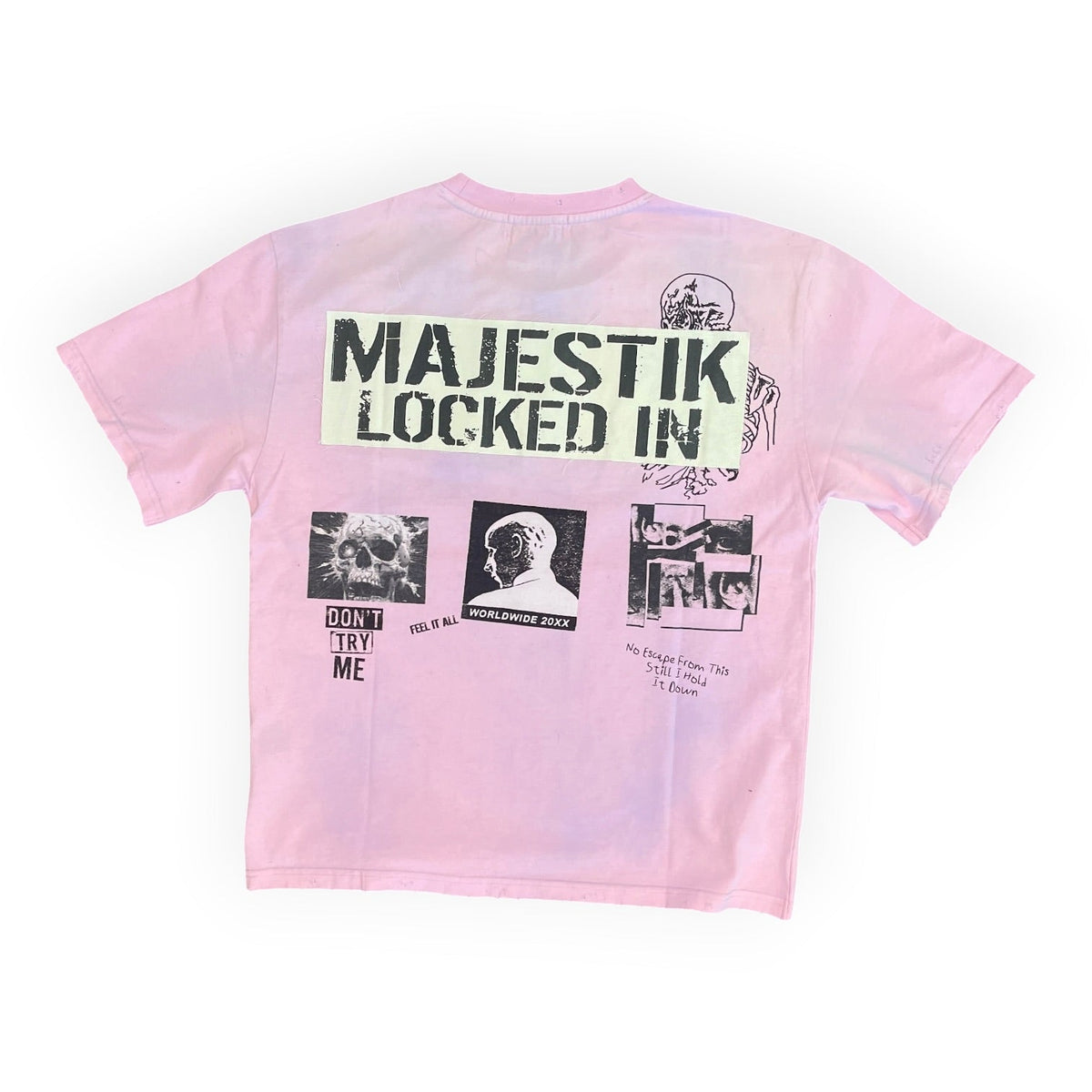 Majestik Print Patch Graphic Tee – Light Pink back