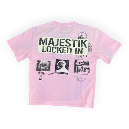 Majestik Print Patch Graphic Tee – Light Pink back