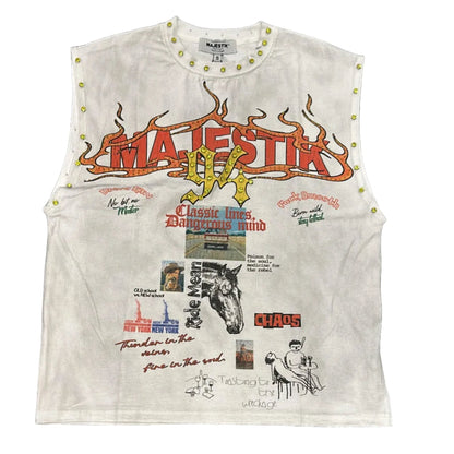 Majestik Rhinestone Sleeveless Tee, product view 1