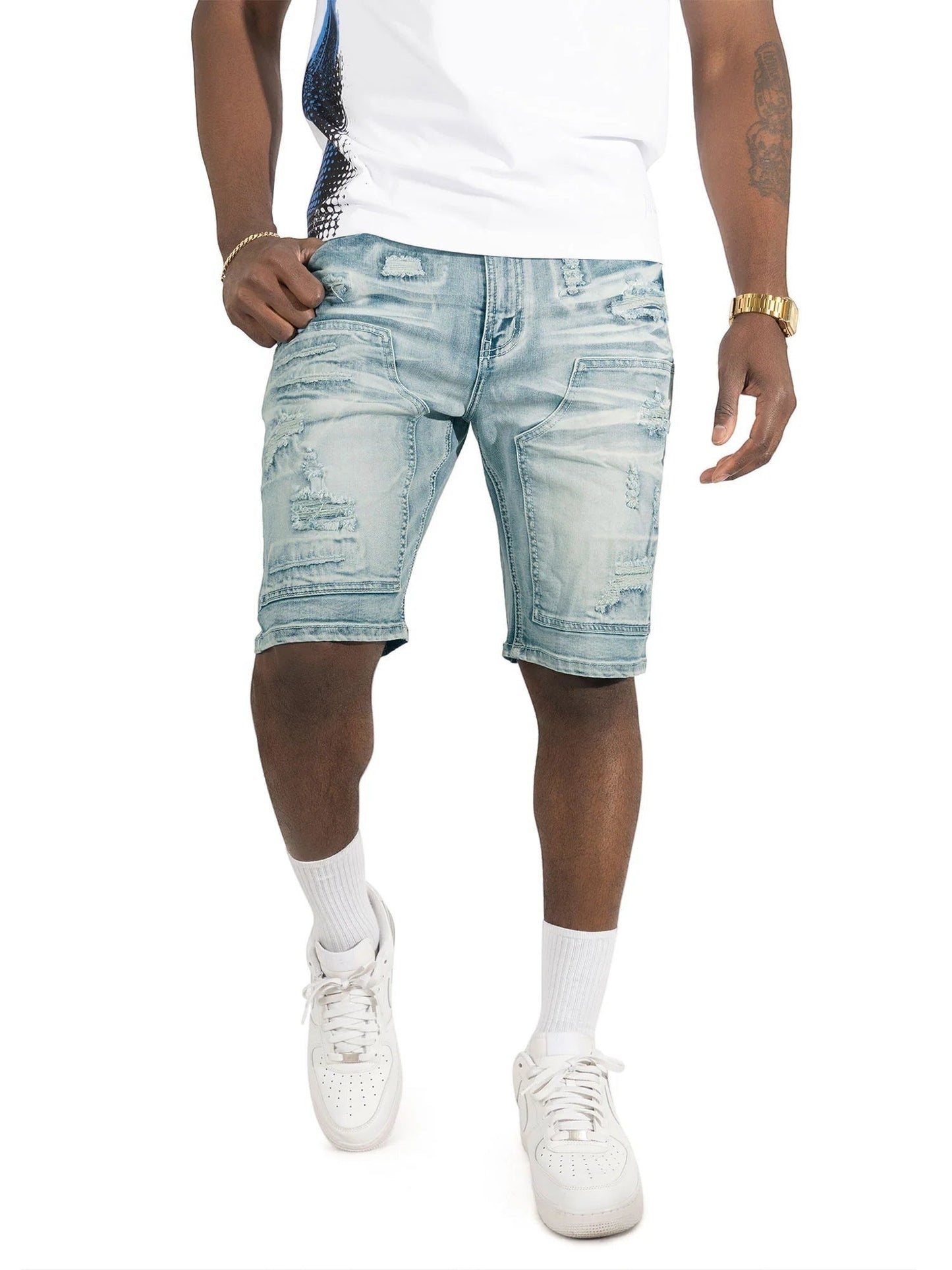 Makobi Prego Denim Shorts from On Time Fashions – Shorts by Makobi, Birmingham AL’s 1 fashion store and premier destination for streetwear, suits, kids fashion, and big & tall