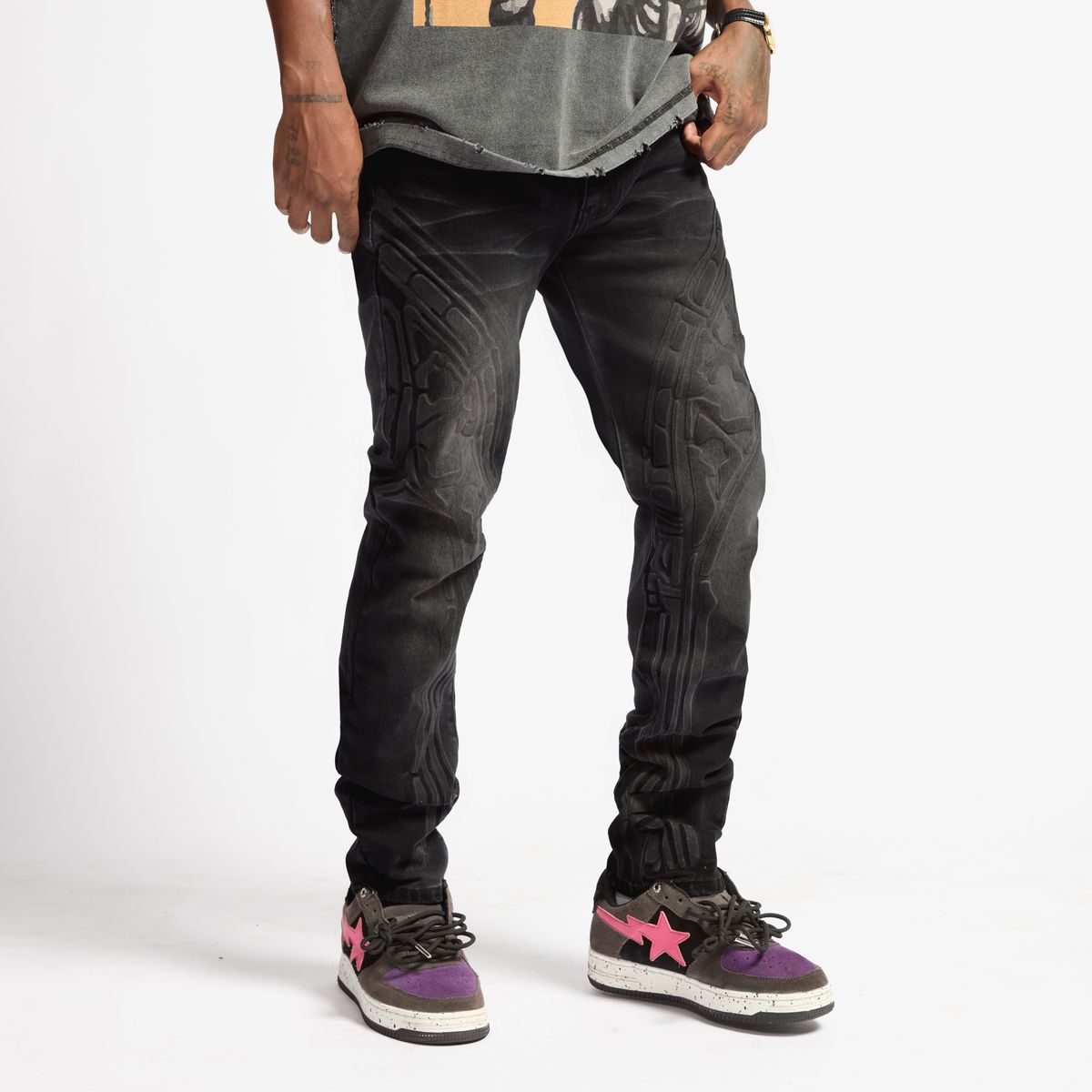 Melee Denim Musashi Embossed Jeans – view 6