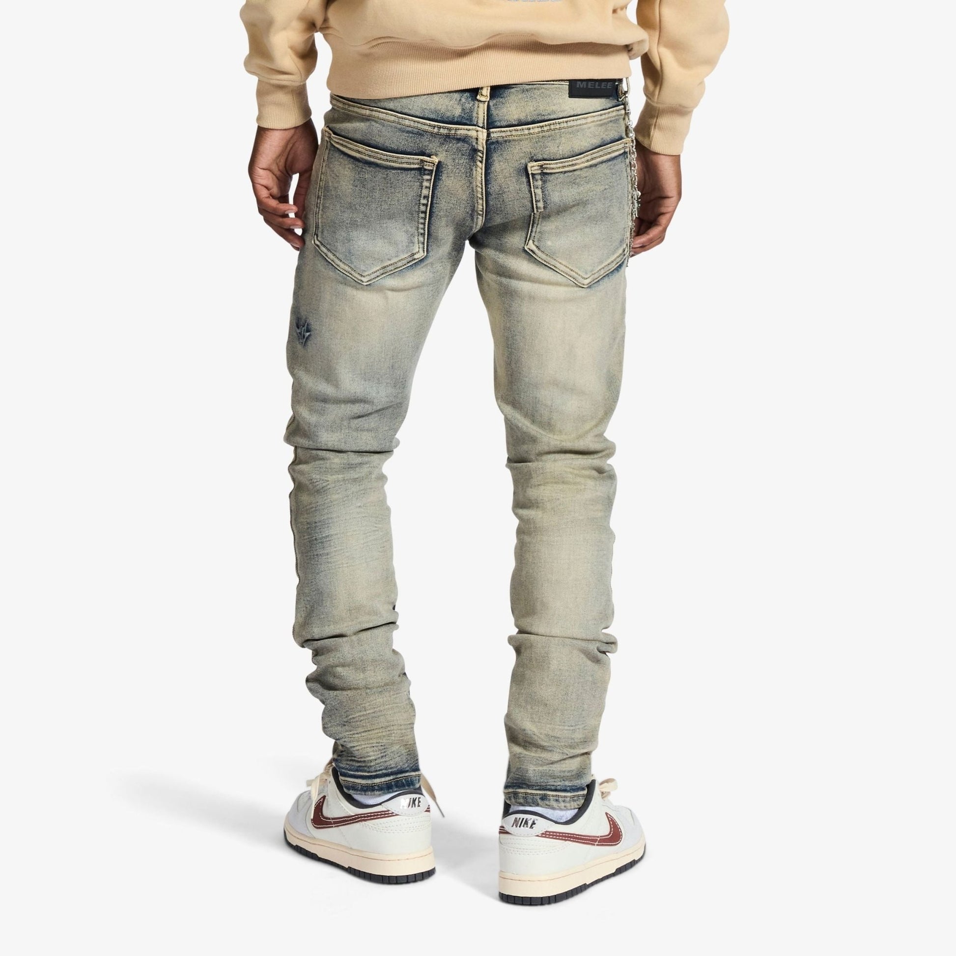 Melee Denim Saladin Jeans from On Time Fashions – jeans by House of Rio Holdings, Birmingham AL’s 1 fashion store and premier destination for streetwear, suits, kids fashion, and big & tall
