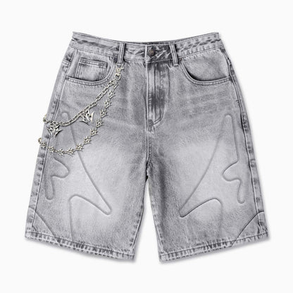 Melee Denim Shogun Embossed Jorts from On Time Fashions – Shorts by Melee Denim, Birmingham AL’s 1 fashion store and premier destination for streetwear, suits, kids fashion, and big & tall