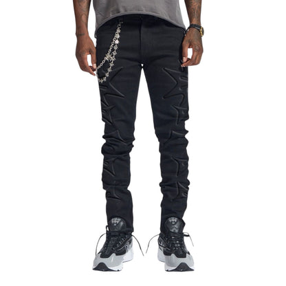 Melee Denim Ninja embossed skinny jeans — Black