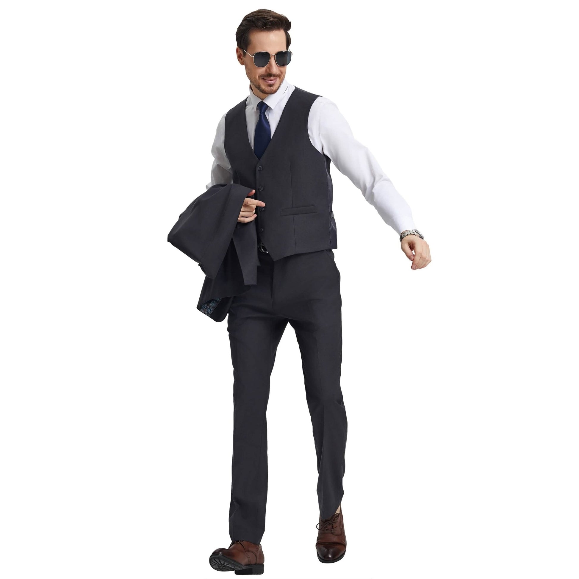 Men's Stacy Adams Hybrid-Fit 3pc Notch Lapel Suit Set, Jacket Vest and Pants from On Time Fashions – Mens-Suits by Stacy Adams, Birmingham AL’s 1 fashion store and premier destination for streetwear, suits, kids fashion, and big & tall
