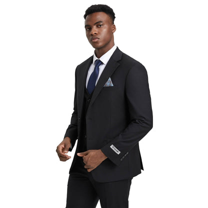 Men's Stacy Adams Hybrid-Fit 3pc Notch Lapel Suit Set, Jacket Vest and Pants from On Time Fashions – Mens-Suits by Stacy Adams, Birmingham AL’s 1 fashion store and premier destination for streetwear, suits, kids fashion, and big & tall
