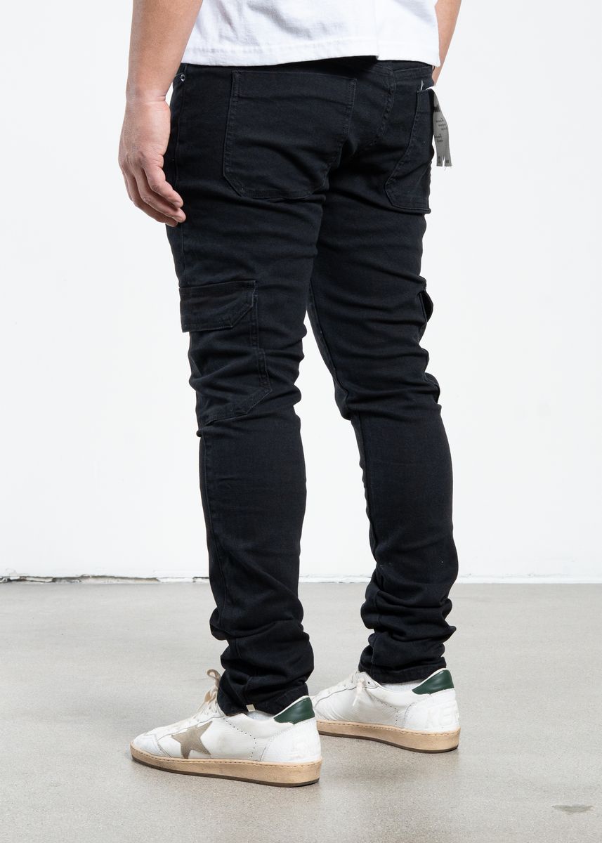 Midnight Black Cargo Denim – view 4