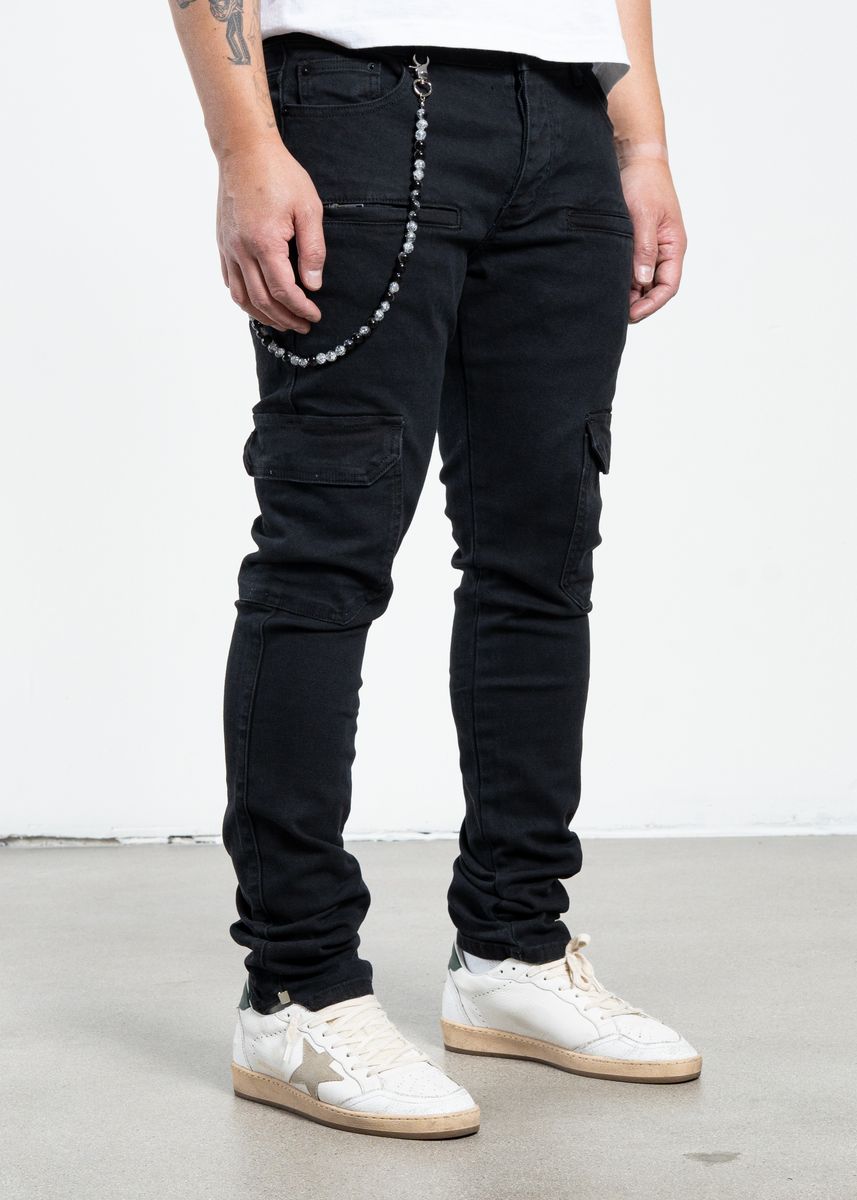 Midnight Black Cargo Denim