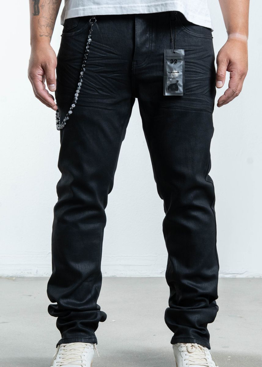 Midnight Black Slim Wax Denim from On Time Fashions – Jeans by Midnight Black, Birmingham AL’s 1 fashion store and premier destination for streetwear, suits, kids fashion, and big & tall