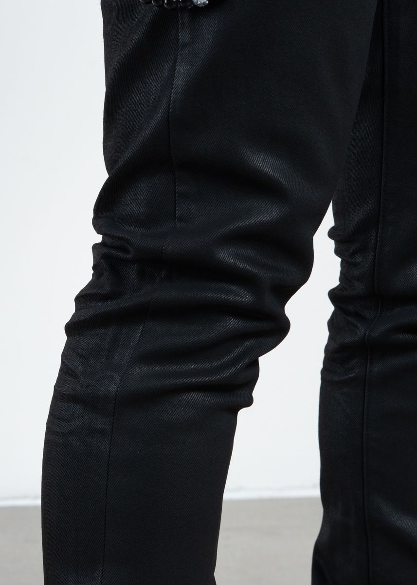 Midnight Black Waxed Skinny Denim – view 3