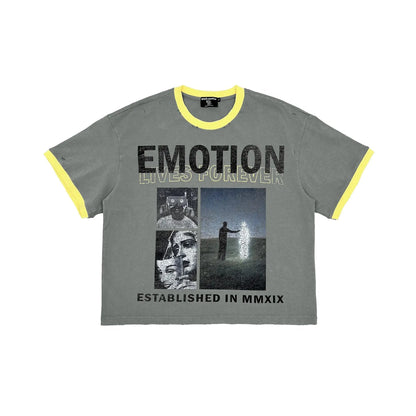Mixed Emotion Eternal Graphic Tee - Gray/Yellow