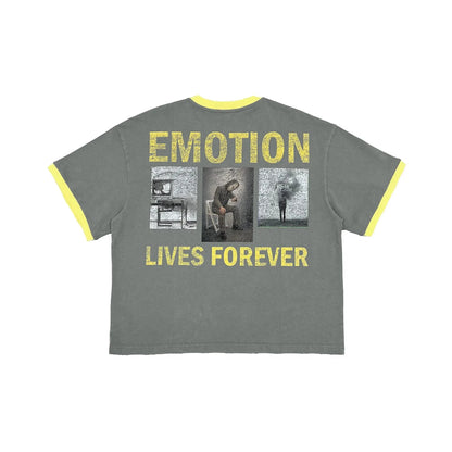 Mixed Emotion Eternal Graphic Tee - Gray/Yellow