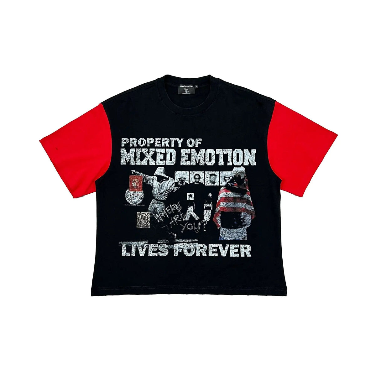 Mixed Emotion Fracture Graphic Tee - Black/Red