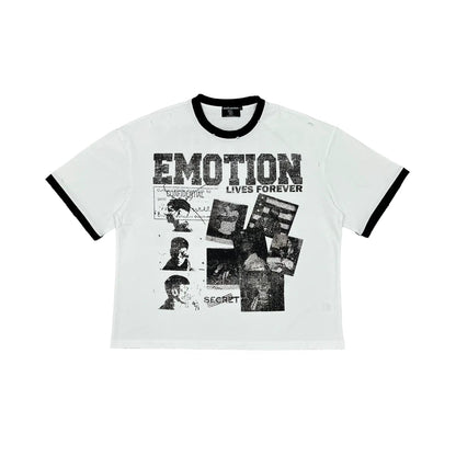 Mixed Emotion Secret Graphic Tee - White/Black