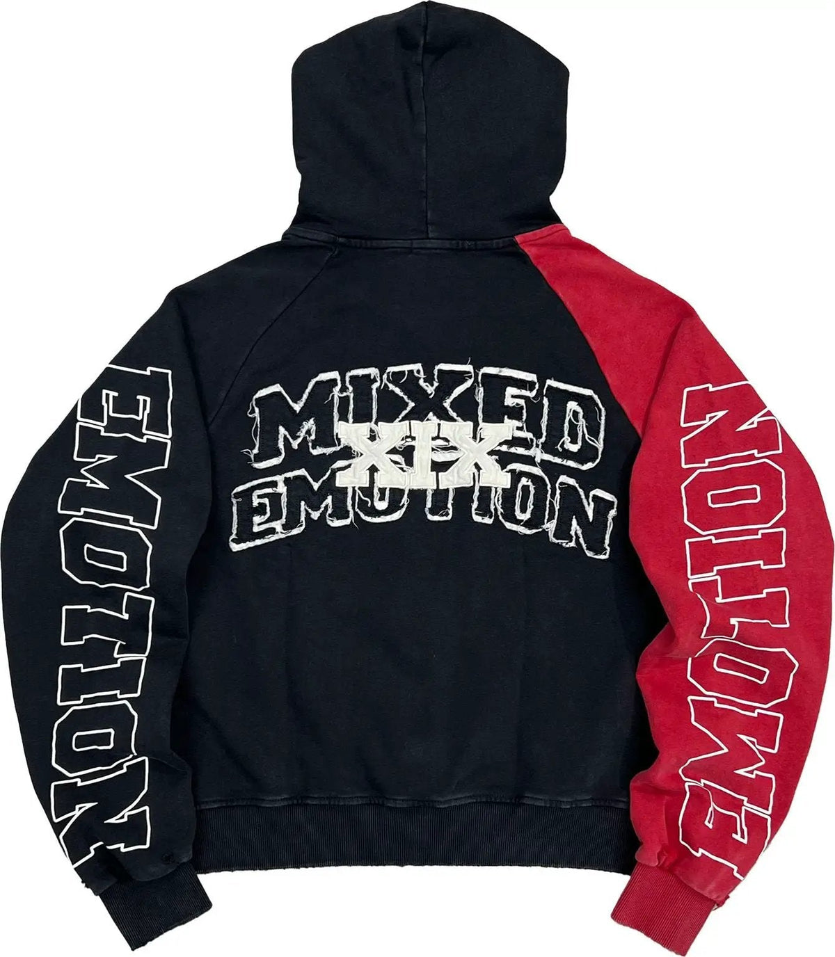Mixed Emotion Split Decision Hoodie - Red/Black