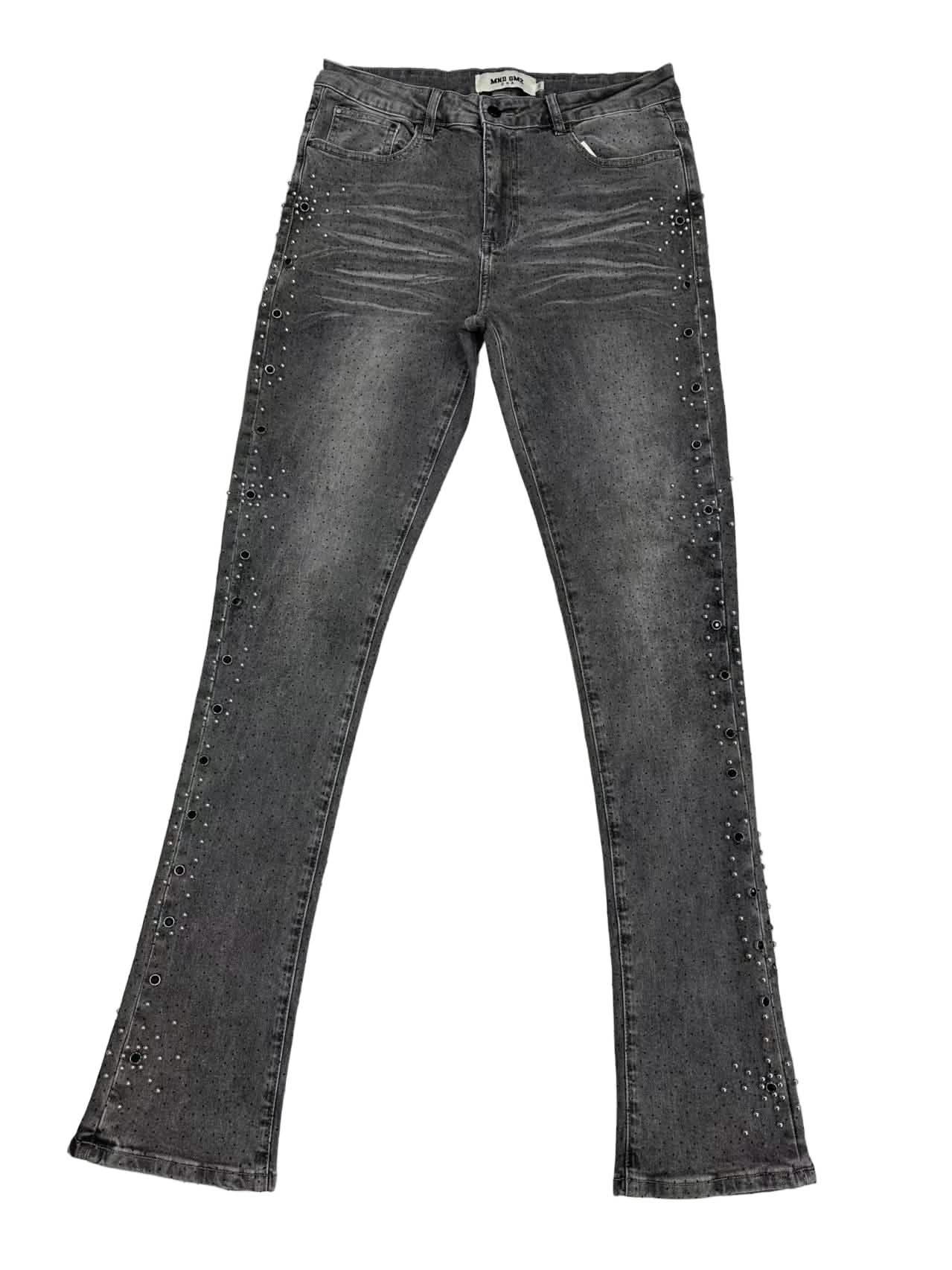 MND GMZ Embellished Flare Jean from On Time Fashions – Jeans by MND GMZ, Birmingham AL’s 1 fashion store and premier destination for streetwear, suits, kids fashion, and big & tall