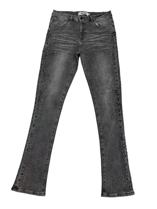 MND GMZ Embellished Flare Jean from On Time Fashions – Jeans by MND GMZ, Birmingham AL’s 1 fashion store and premier destination for streetwear, suits, kids fashion, and big & tall
