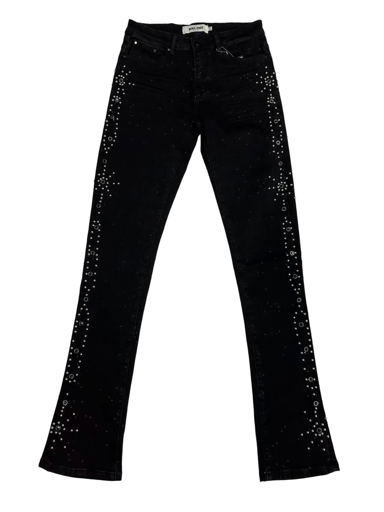 MND GMZ Embellished Flare Jean from On Time Fashions – Jeans by MND GMZ, Birmingham AL’s 1 fashion store and premier destination for streetwear, suits, kids fashion, and big & tall