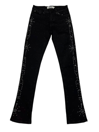 MND GMZ Embellished Flare Jean from On Time Fashions – Jeans by MND GMZ, Birmingham AL’s 1 fashion store and premier destination for streetwear, suits, kids fashion, and big & tall