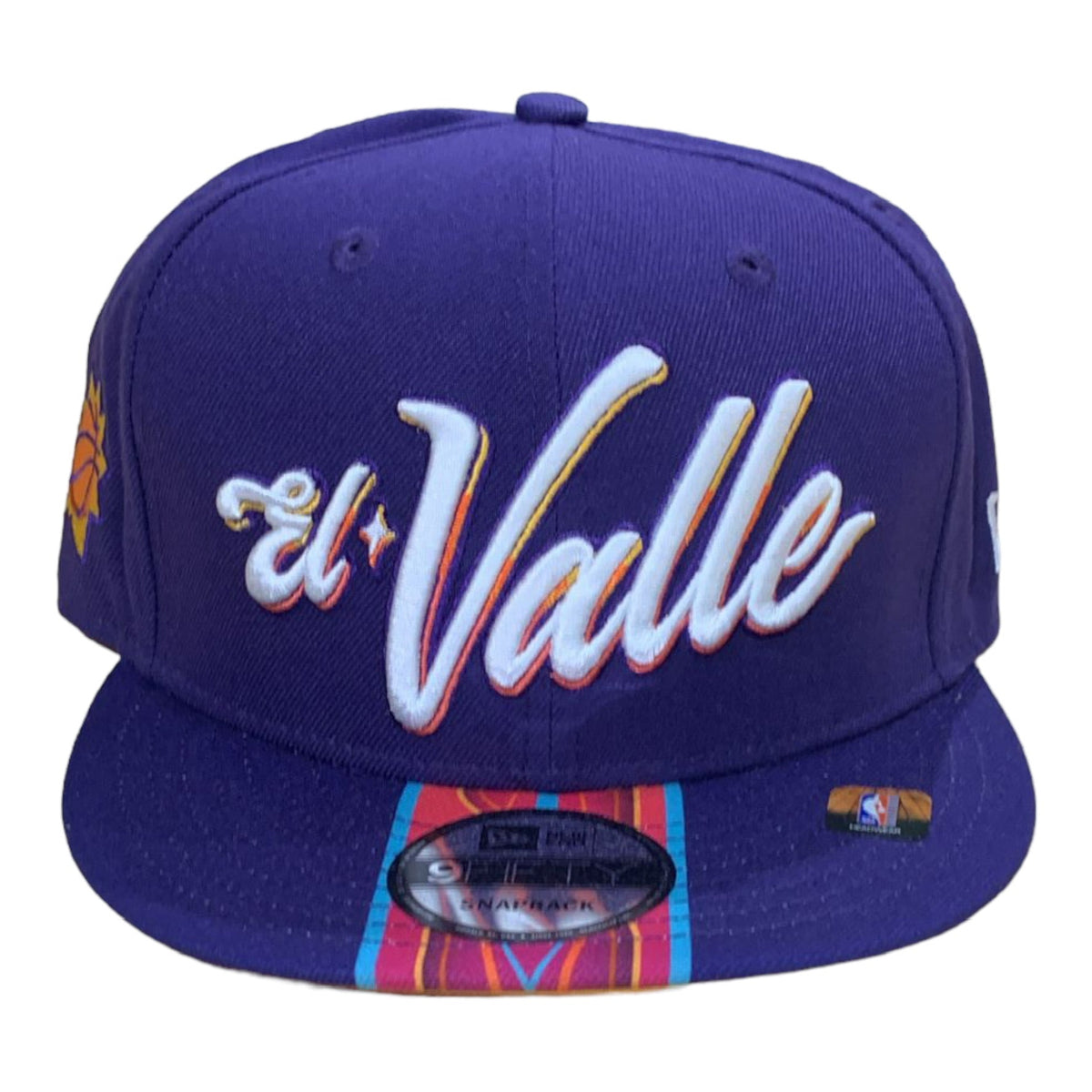 New Era 9Fifty Phoenix Suns El Valle City Edition snapback in dark purple, front view