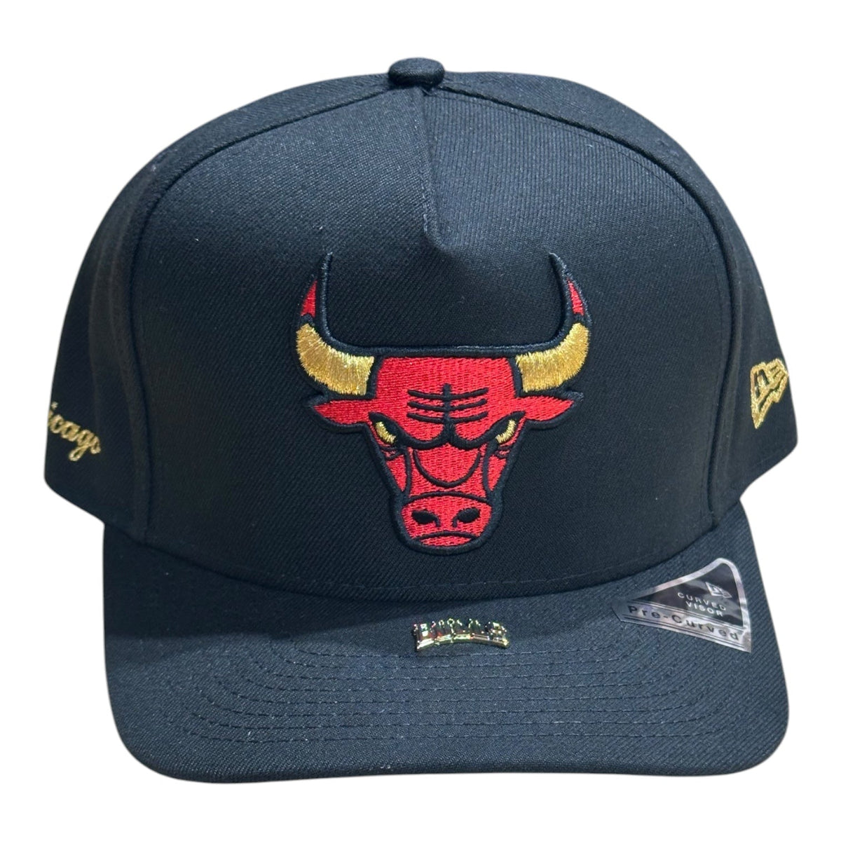 New Era Bulls Visor Pin 9FIFTY A-Frame Snapback – Black – front view
