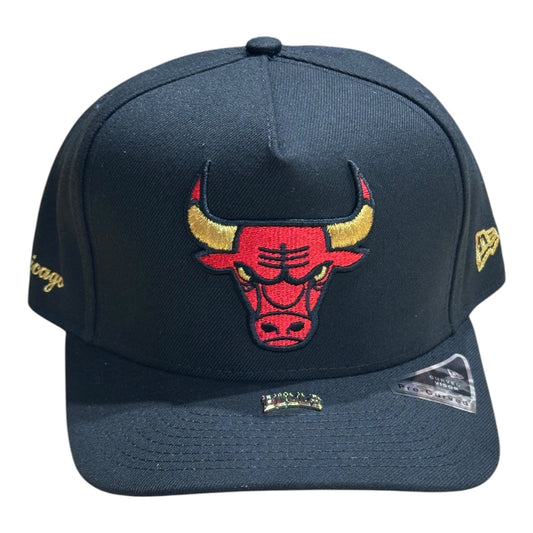 New Era Bulls Visor Pin 9FIFTY A-Frame Snapback – Black – front view