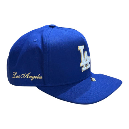 New Era Dodgers Visor Pin 9FIFTY A-Frame Snapback – Blue – side view