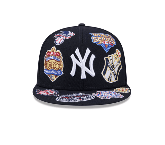 New Era 59Fifty New York Yankees All Over Logo Fitted from On Time Fashions – Fitted Caps & Snapbacks by New Era, Birmingham AL’s 1 fashion store and premier destination for streetwear, suits, kids fashion, and big & tall