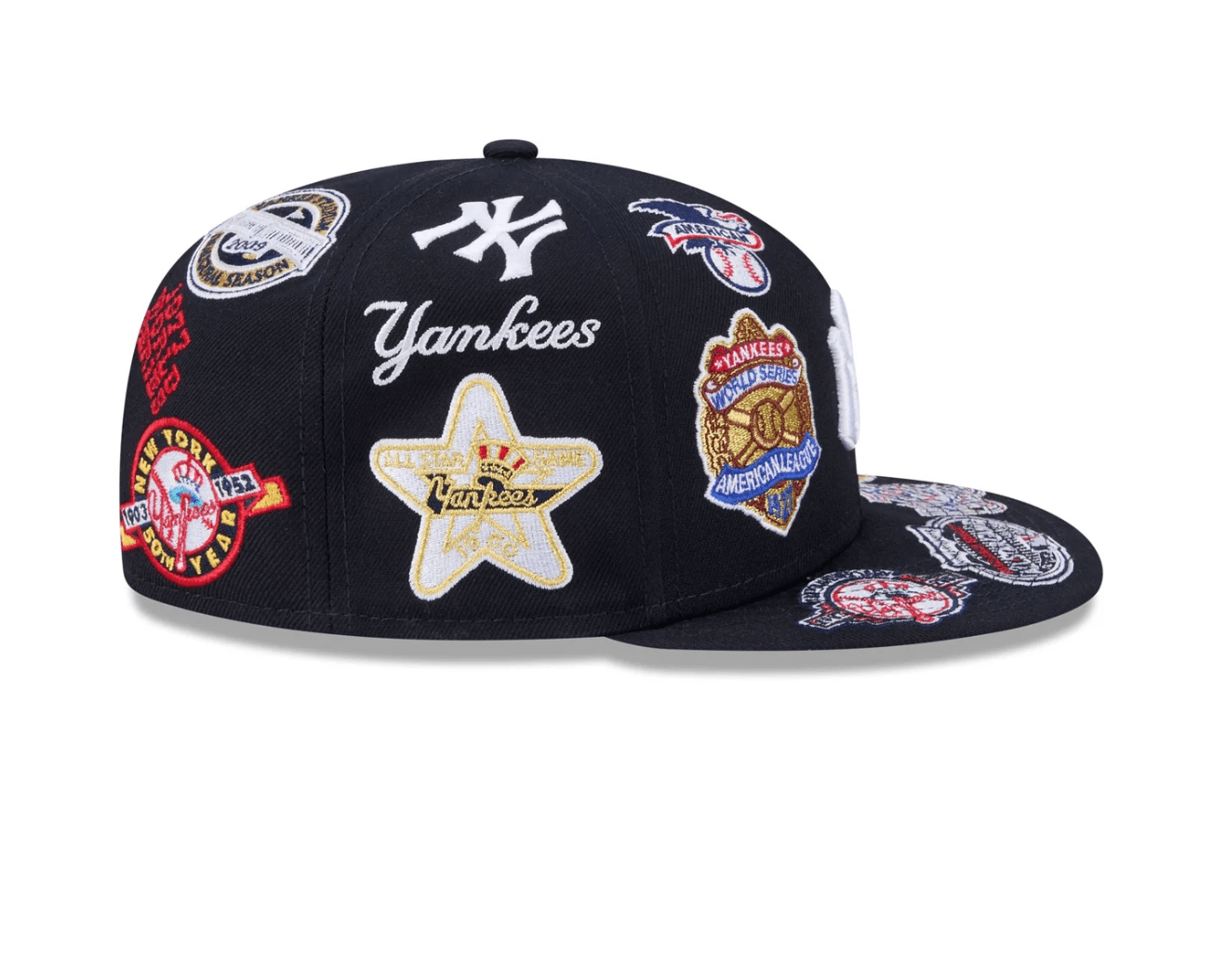 New Era 59Fifty New York Yankees All Over Logo Fitted from On Time Fashions – Fitted Caps & Snapbacks by New Era, Birmingham AL’s 1 fashion store and premier destination for streetwear, suits, kids fashion, and big & tall