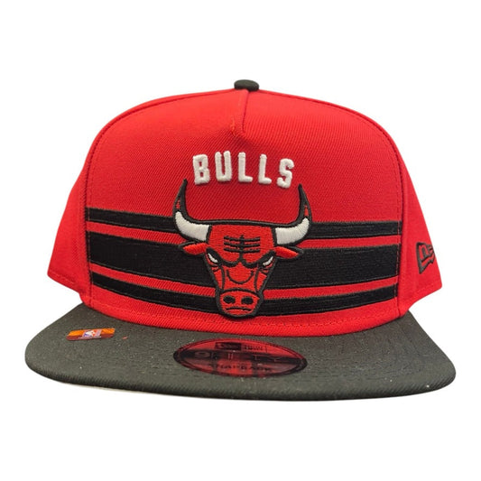 New Era Chicago Bulls red and black 2026 Tip-Off 9FIFTY A-Frame snapback – front view
