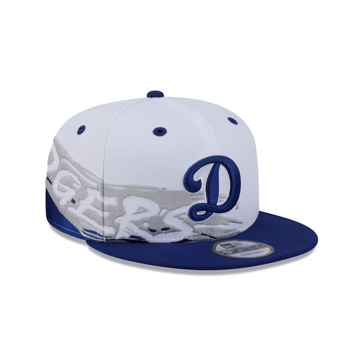 New Era 9Fifty Los Angeles Dodgers Swept Snapback in White/Blue, product view
