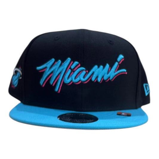 New Era 9Fifty NBA '25 City Edition Miami Heat Snapback from On Time Fashions – Fitted Caps & Snapbacks by New Era, Birmingham AL’s 1 fashion store and premier destination for streetwear, suits, kids fashion, and big & tall