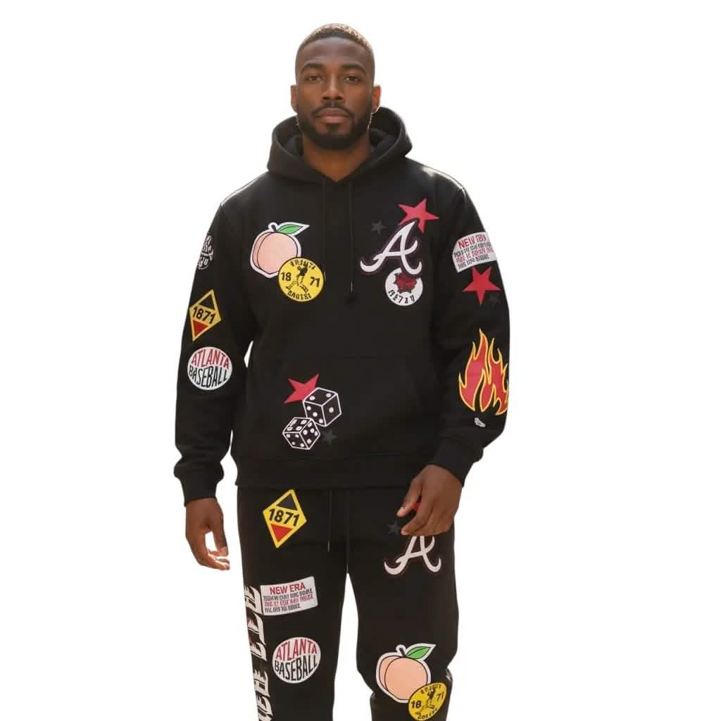 New Era Atlanta Braves UpThre Sweatsuit from On Time Fashions – Sweatsuit by New Era, Birmingham AL’s 1 fashion store and premier destination for streetwear, suits, kids fashion, and big & tall