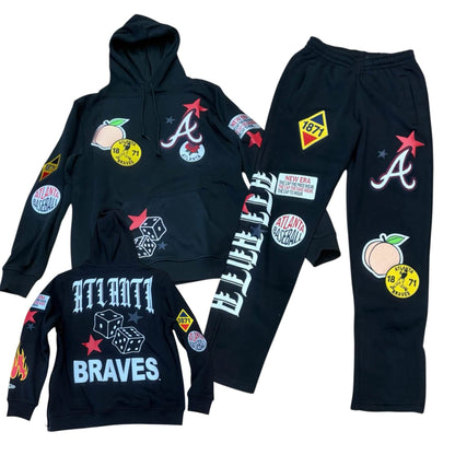 New Era Atlanta Braves UpThre Sweatsuit from On Time Fashions – Sweatsuit by New Era, Birmingham AL’s 1 fashion store and premier destination for streetwear, suits, kids fashion, and big & tall