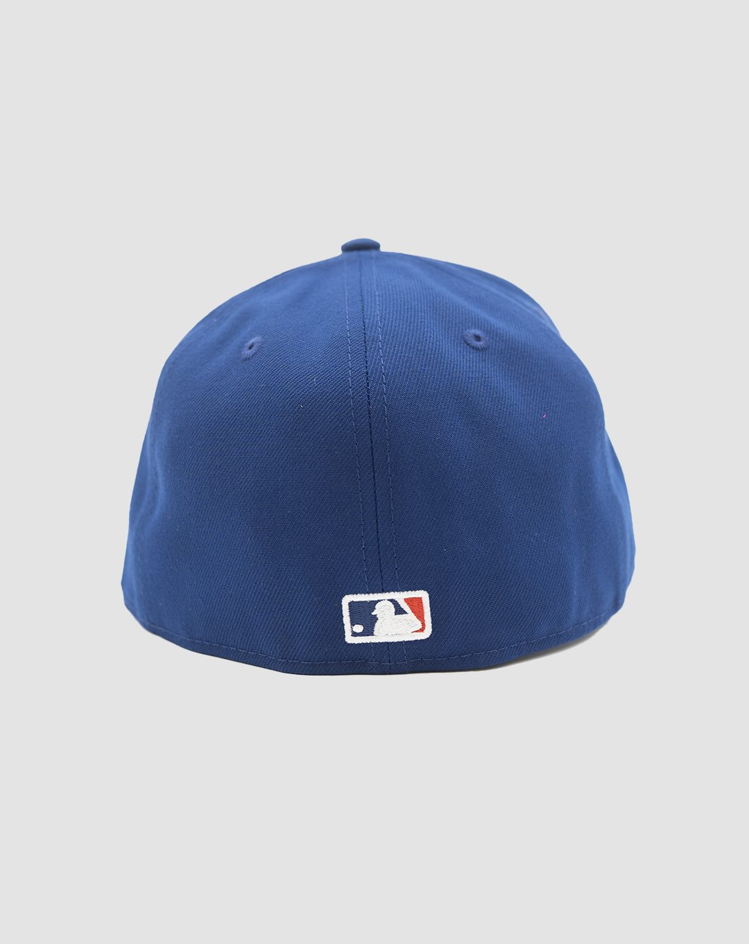 Back of New Era Dodgers royal blue 59FIFTY fitted hat 60915474 with MLB logo