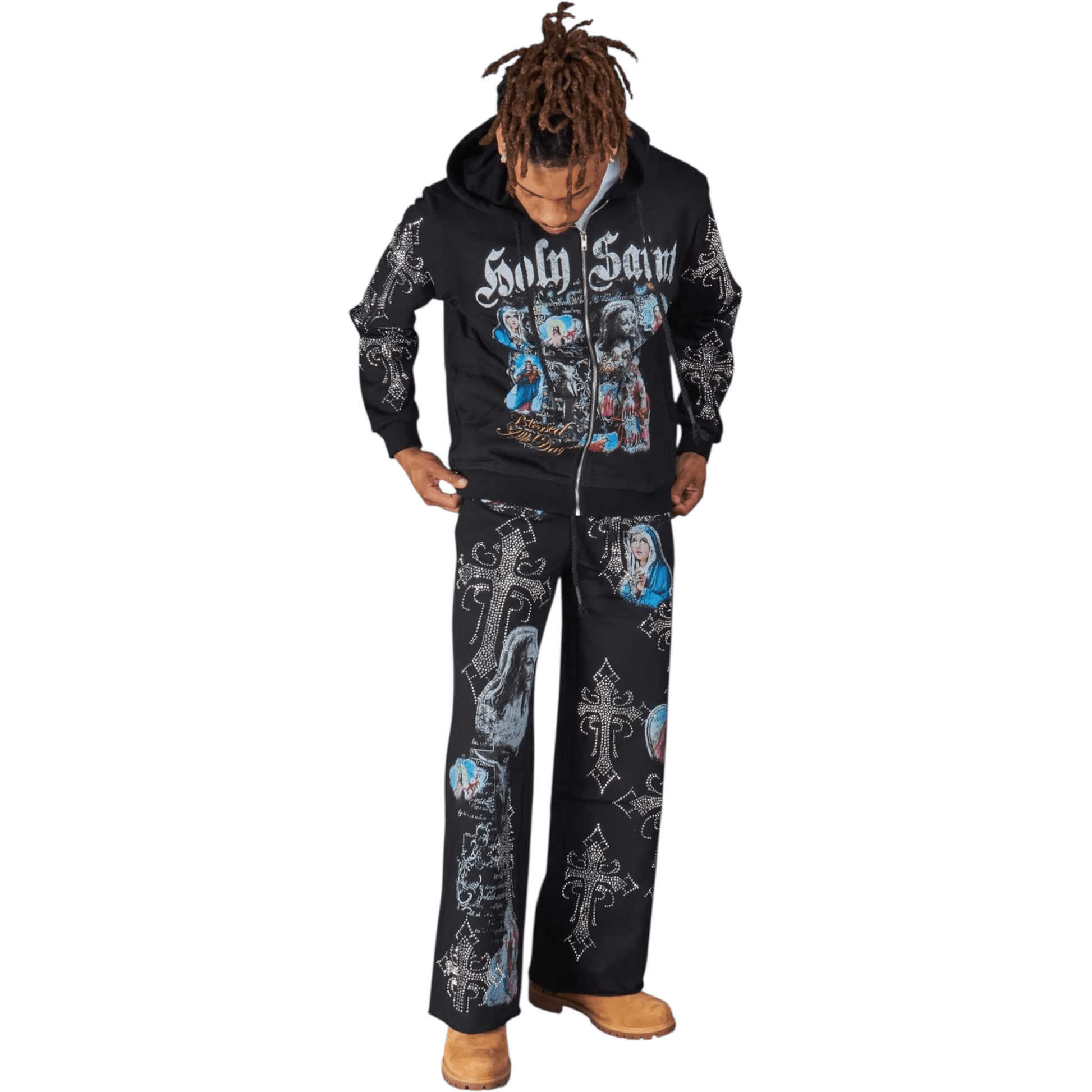 NME NYC Holy Saint Jogger Set from On Time Fashions – Streetwear Pants Set by Foreign Brands Inc, Birmingham AL’s 1 fashion store and premier destination for streetwear, suits, kids fashion, and big & tall