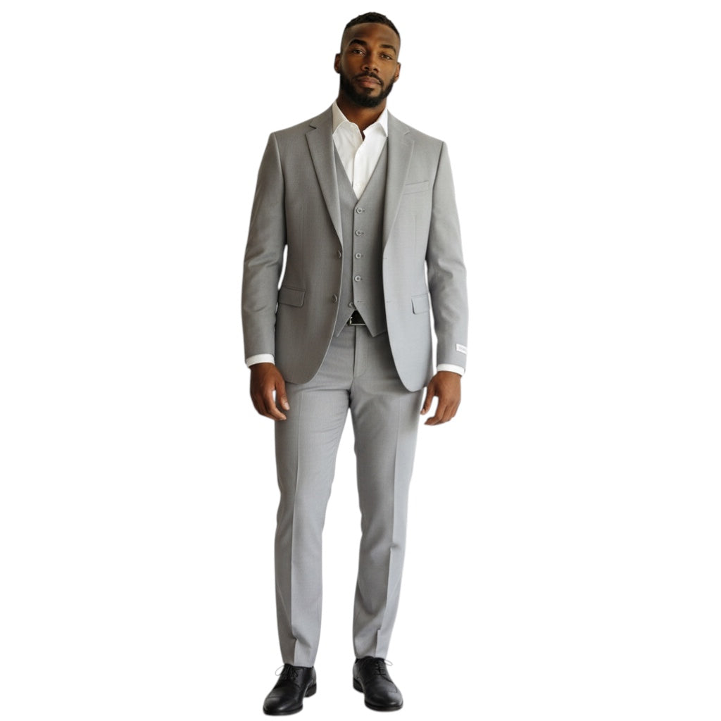 Noah John DK-02 3-piece slim-fit suit in Light Gray