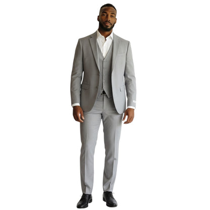Noah John DK-02 3-piece slim-fit suit in Light Gray