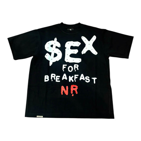 November Reine $ex For Breakfast Tee from On Time Fashions – T-shirts by November Reine, Birmingham AL’s 1 fashion store and premier destination for streetwear, suits, kids fashion, and big & tall