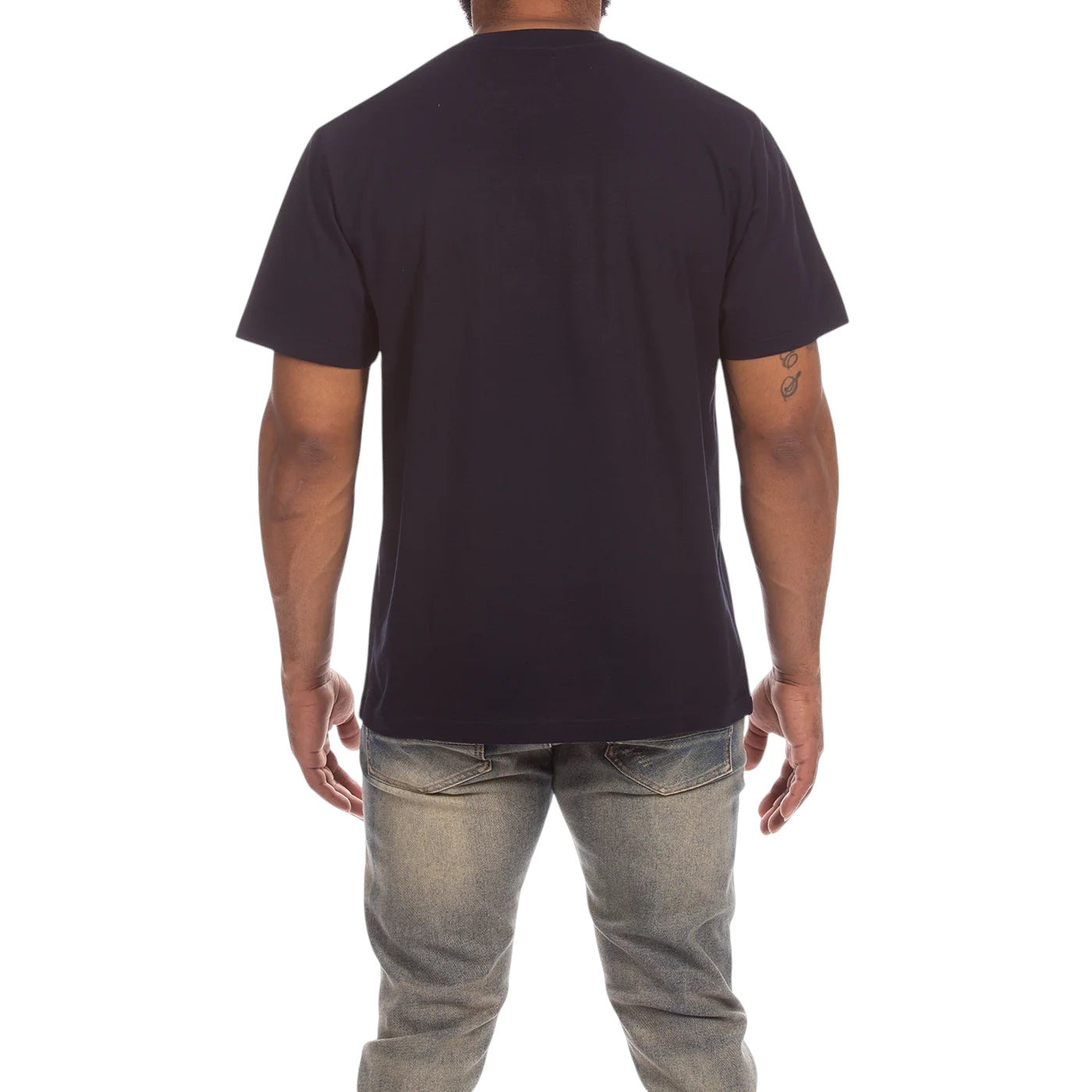 On Time Fashions Akoo Stones Knit navy blue 100% cotton t-shirt with crewneck and short sleeves.