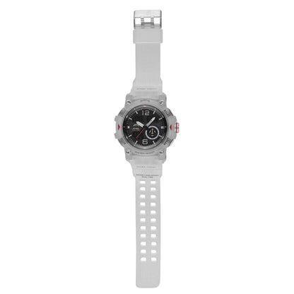 On Time Fashions Godspeed Shot Clock oversized 54mm white hybrid analog-digital watch with a durable PU strap.