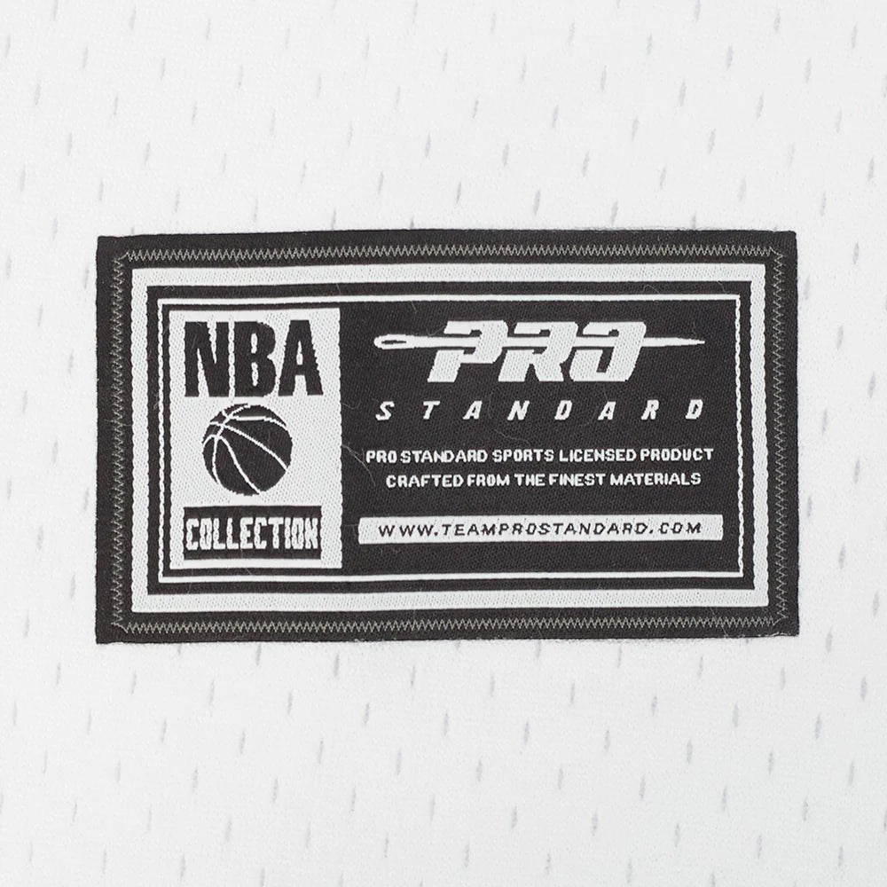 On Time Fashions Pro Standard Chicago Bulls Letterman Jersey label with NBA Collection logo and website.