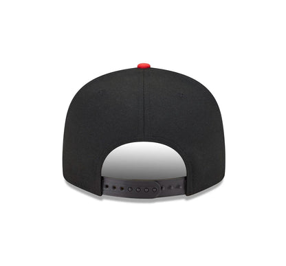 On Time Fashions black New Era 9FIFTY Chicago White Sox City Connect snapback cap with red button detail and adjustable strap.