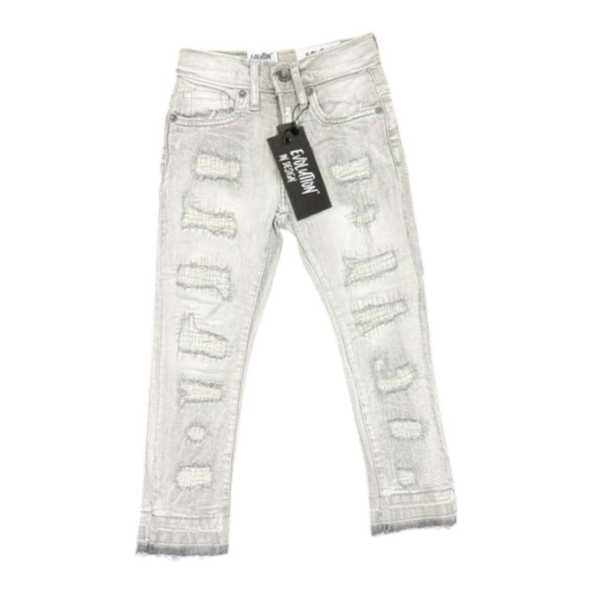 Evolution Kids Mended Slim Denim Pant 330407 in Grey