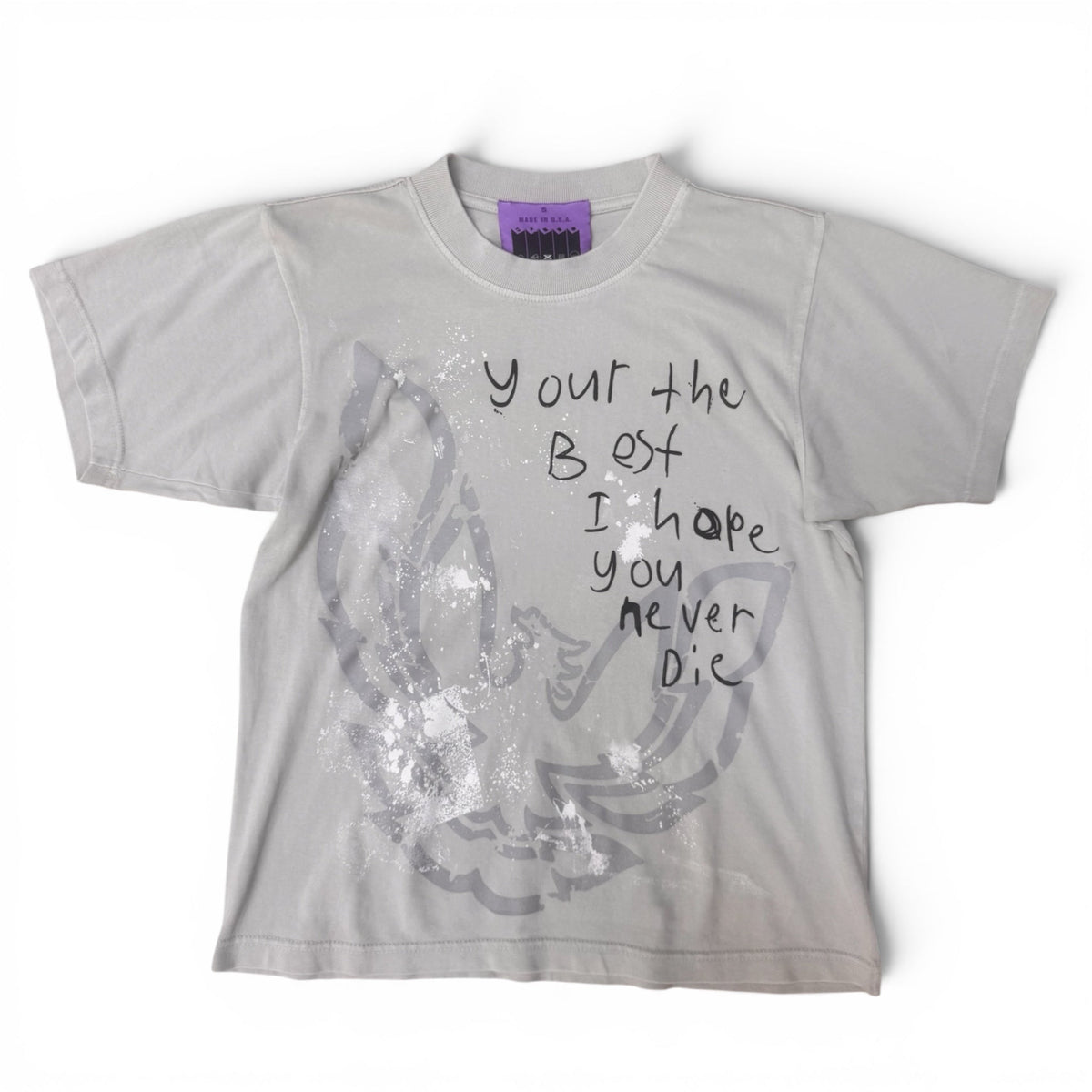 BWOOD You're the Best Never Die T-shirt in Moon Rock, front view