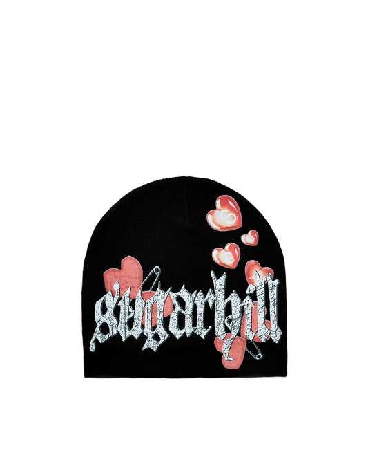 Sugarhill Loverboy Skully Beanie - Black, front product photo