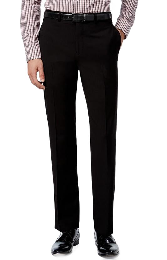 Vinci Slim Fit Dress Pants in Black front view